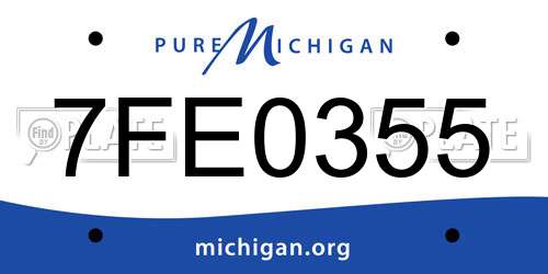 7FE0355 Michigan License Plate