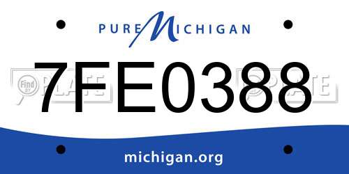 7FE0388 Michigan License Plate