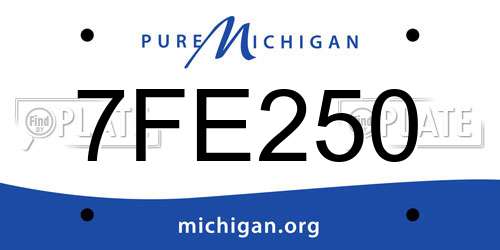 7FE250 Michigan License Plate