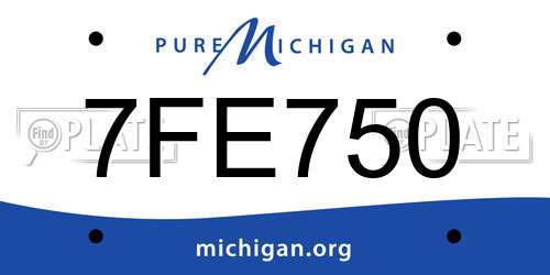 7FE750 Michigan License Plate
