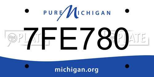 7FE780 Michigan License Plate