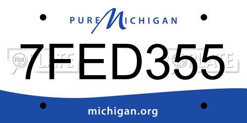 7FED355 Michigan License Plate