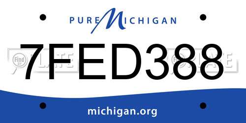 7FED388 Michigan License Plate