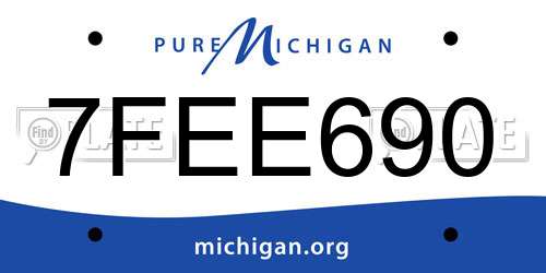 7FEE690 Michigan License Plate