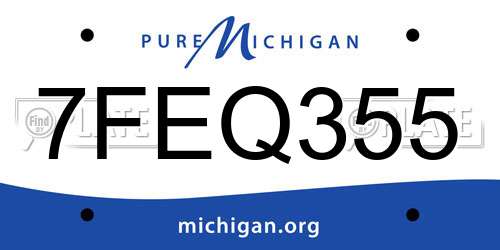 7FEQ355 Michigan License Plate