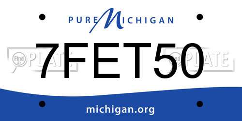 7FET50 Michigan License Plate
