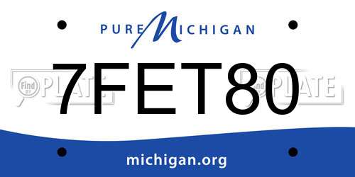 7FET80 Michigan License Plate
