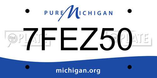 7FEZ50 Michigan License Plate