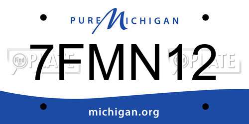 7FMN12 Michigan License Plate