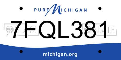 7FQL381 Michigan License Plate