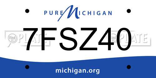 7FSZ40 Michigan License Plate