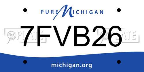 7FVB26 Michigan License Plate