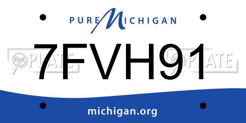 7FVH91 Michigan License Plate