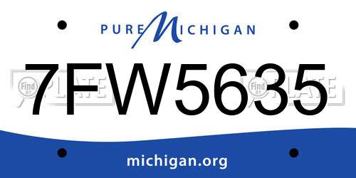 7FW5635 Michigan License Plate