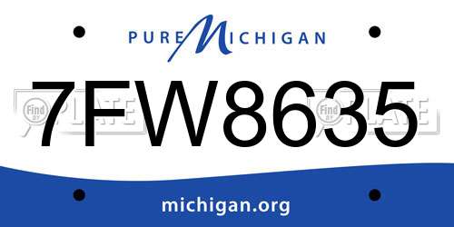7FW8635 Michigan License Plate