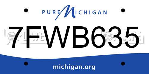 7FWB635 Michigan License Plate