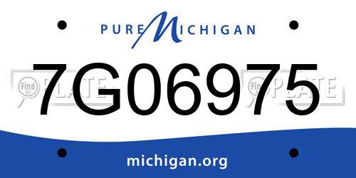7G06975 Michigan License Plate