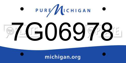 7G06978 Michigan License Plate