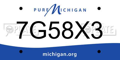 7G58X3 Michigan License Plate