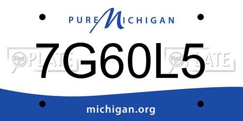 7G60L5 Michigan License Plate