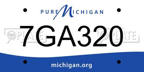 7GA320 Michigan License Plate