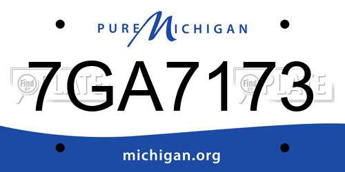 7GA7173 Michigan License Plate