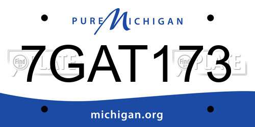 7GAT173 Michigan License Plate