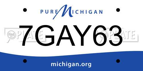 7GAY63 Michigan License Plate