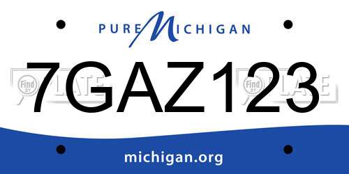 7GAZ123 Michigan License Plate