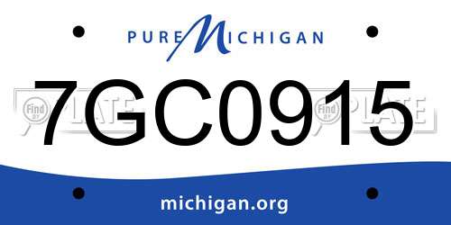 7GC0915 Michigan License Plate
