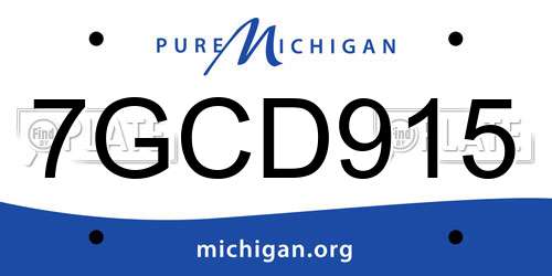 7GCD915 Michigan License Plate