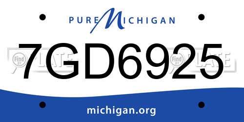 7GD6925 Michigan License Plate