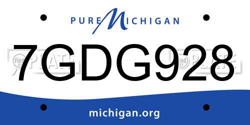 7GDG928 Michigan License Plate