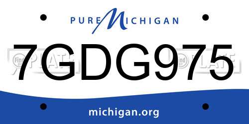 7GDG975 Michigan License Plate
