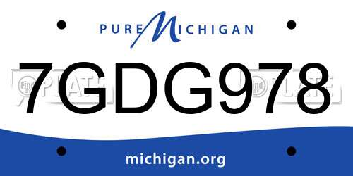 7GDG978 Michigan License Plate