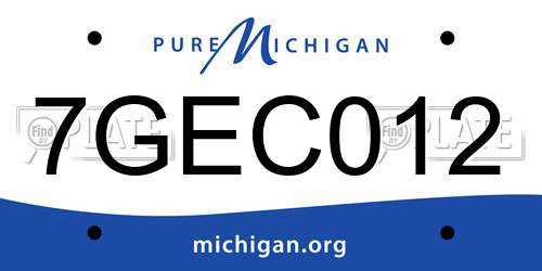 7GEC012 Michigan License Plate