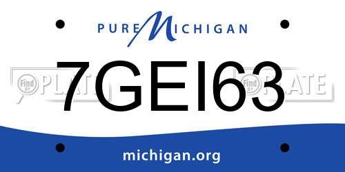 7GEI63 Michigan License Plate