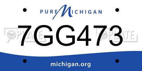 7GG473 Michigan License Plate