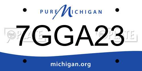 7GGA23 Michigan License Plate