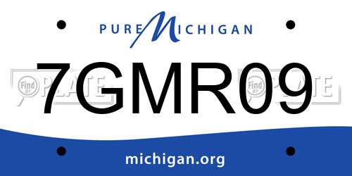7GMR09 Michigan License Plate
