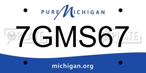 7GMS67 Michigan License Plate