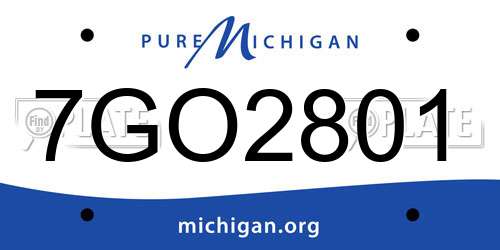 7GO2801 Michigan License Plate
