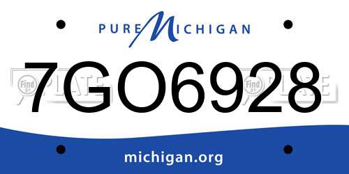 7GO6928 Michigan License Plate