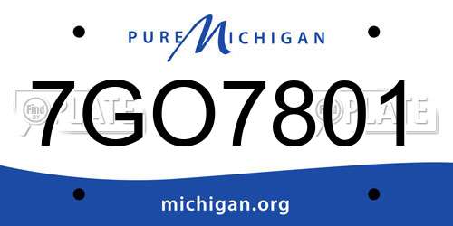 7GO7801 Michigan License Plate