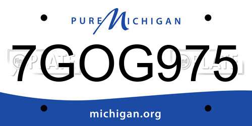7GOG975 Michigan License Plate