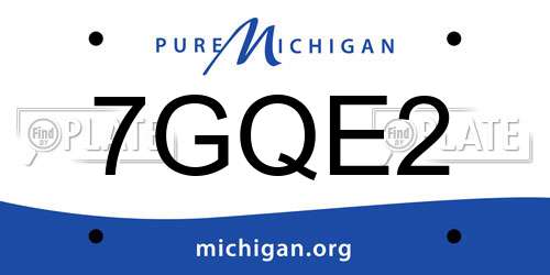 7GQE2 Michigan License Plate