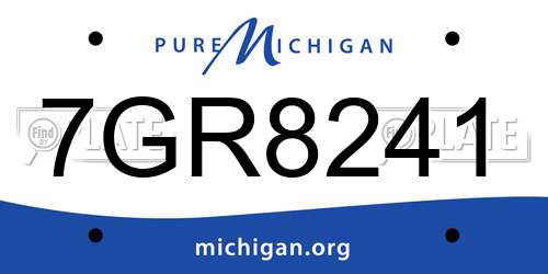 7GR8241 Michigan License Plate