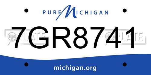 7GR8741 Michigan License Plate