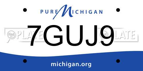 7GUJ9 Michigan License Plate