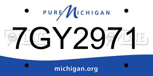 7GY2971 Michigan License Plate